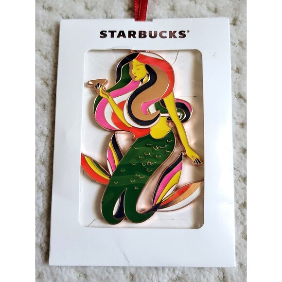 Starbucks 2017 Christmas Siren Mermaid Enamel Ornament - Picture 2 of 5